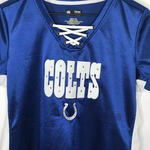 NFL Team Apparel Indianapolis Colts Lace-up Top L